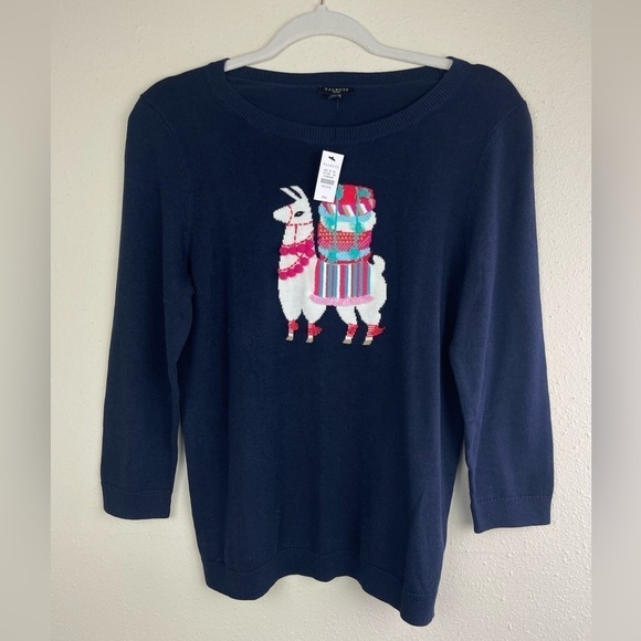 NWT Talbots Holiday Llama Crewneck Sweater Size PM - Picture 3 of 6
